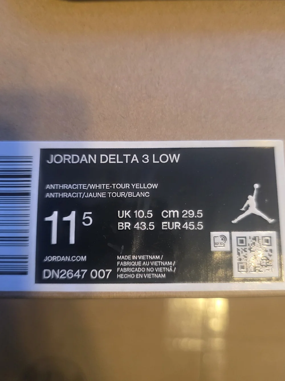 Air Jordan Delta 3 Low Men’s Grey Black & Yellow Sneakers